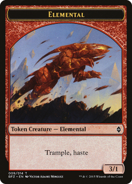 Elemental (3/1, trample, haste)