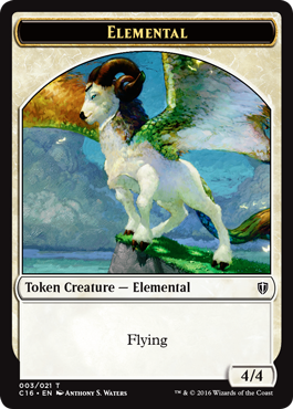 Elemental (4//4, flying, white) // Soldier (1//1)