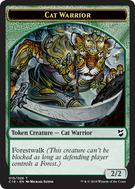Cat Warrior (2//2, forestwalk) // Worm (1//1)