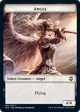 Angel (4/4, flying) // Saproling (1/1)