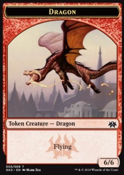 Dragon (6/6, flying) // Goblin (2/1)