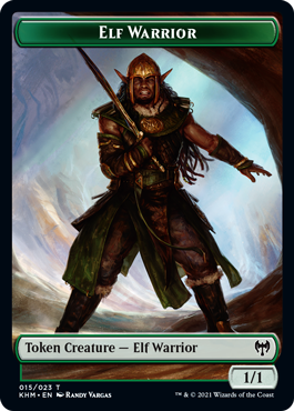 Elemental (7/7, trample) // Elf Warrior (1/1)