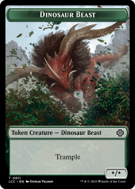 Dinosaur (3/3, trample) // Dinosaur Beast (*/*, trample)