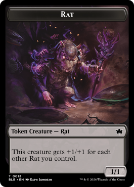 Rat (1/1, gains +1/+1 for each other Rat you control)