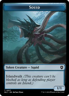 Steelburr Champion Token // Squid (1/1, islandwalk)