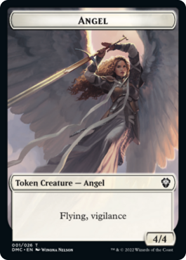 Angel (4/4, flying, vigilance) // Kavu (3/3, multicolor, trample)