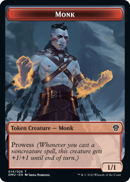 Monk (1/1, prowess, red)