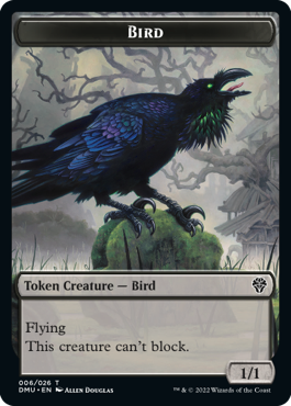 Bird (1/1, flying, can't block, black)