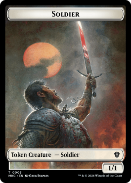 Soldier (1/1, white) / Construct (6/12, trample)
