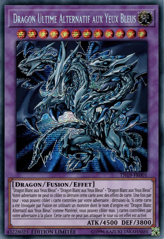 Card yu gi oh ultimate dragon alternative blue eyed tn19-fr001 