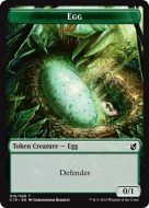 Egg (0/1, Defender) // Rhino (4/4, trample)