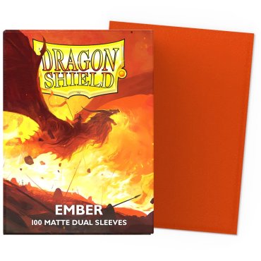 100 pochettes dual matte format standard ember dragon shield 