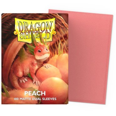 100 pochettes dual matte format standard peach dragon shield 