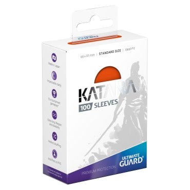 100 pochettes katana format standard orange ultimate guard 