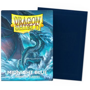 100 pochettes matte format standard midnight blue dragon shield 