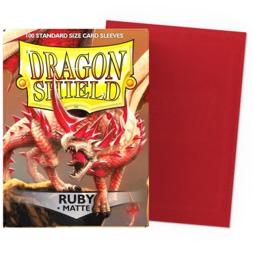 100 pochettes matte format standard ruby dragon shield 