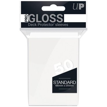 50 pochettes gloss format standard blanc ultra pro 82668 