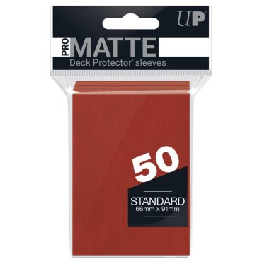 50 pochettes pro matte format standard rouge ultra pro 82650 