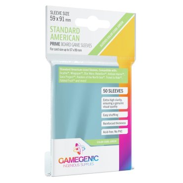 50 protege cartes standard american sized prime 59x91 mm gamegenic ggs10051ml 