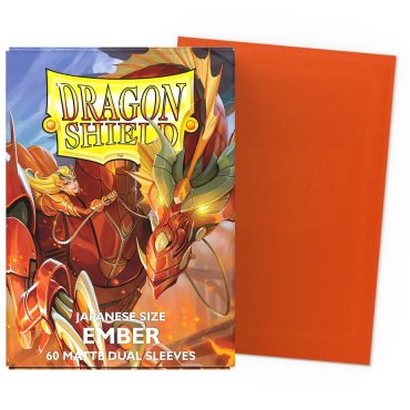 60 pochettes dual matte ember format japonais dragon shield 