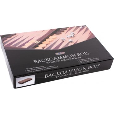 backgammon bois 38cm boite de jeu 