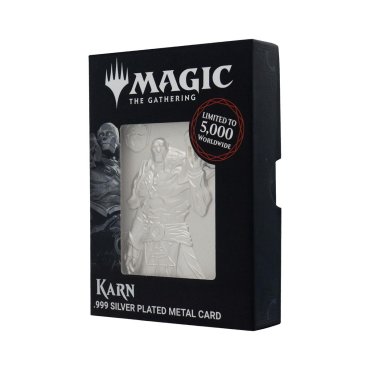 carte en metal plaque argent edition limitee karn magic 1 