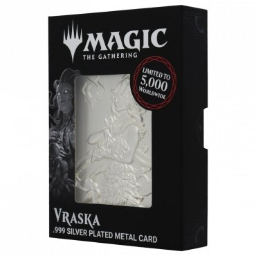 carte metal plaque argent vraska magic the gathering 1 