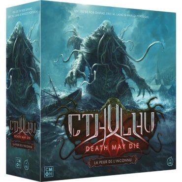 cthulhu death may die peur de l inconnu jeu cmon boite de jeu 