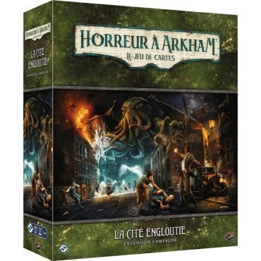 horreur a arkham le jeu de cartes la cite engloutie extension campagne boite de jeu 