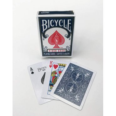 jeu 54 cartes mini dos bleu bicycle 