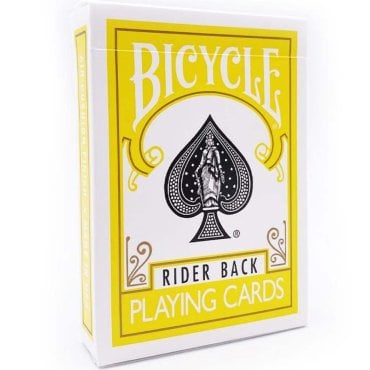 jeu de 54 cartes rider back jaune bicycle boite 