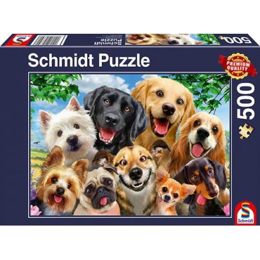 puzzle 500 schmidt selfie de chiens 