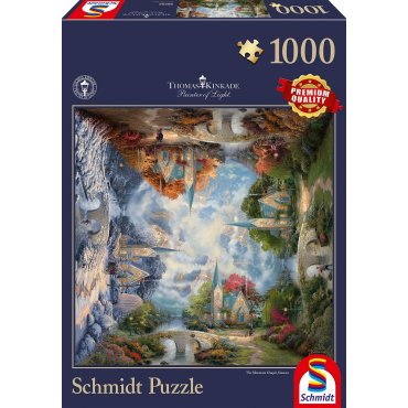 puzzle kinkade chapelle en montagne 