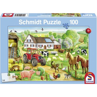 puzzle schmidt 100 pieces joyeuse ferme 
