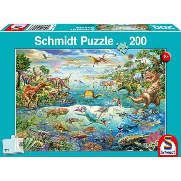 puzzle schmidt 200 pieces decouvre les dinosaures 