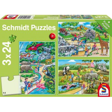 puzzle schmidt 3x24 journee au zoo 
