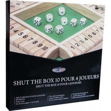 shut the box 10 en bois jeu loisirs nouveaux boite 