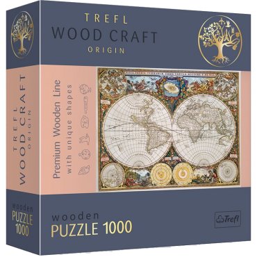wooden puzzle 1000p ancient world map jeu trefl boite de jeu 