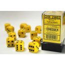 Opaque Polyhedral Yellow and black 12 16mm D6 Set - Chessex