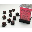 Opaque Polyhedral black and red 36 12mm D6 Set - Chessex