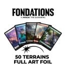 Magic: The Gathering Foundations Wholesale Lot of 50 Full Art Foil Basic Lands - Magic