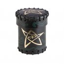 Call of Cthulhu Black & Green-Golden Leather Dice Cup - Q-Workshop