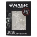 Limited Edition Silver Plated Metal Card Teferi - Magic