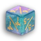 1 dice 6 negative glitter modifier - Blue & Pink