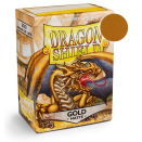 100 Gold Matte Standard Size Sleeves - Dragon Shield