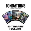 Magic: The Gathering Foundations Wholesale Lot of 50 Full Art Basic Lands - Magic