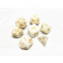 Dice Set Pearly White and Gold - HD Dice