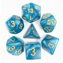 Dice Set Pearly Blue and Gold - HD Dice