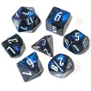 Set of 7 Resin Dice Blue Galaxy in Box – Epic Forge