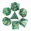 Dice Set Pearly Green and Gold - HD Dice
